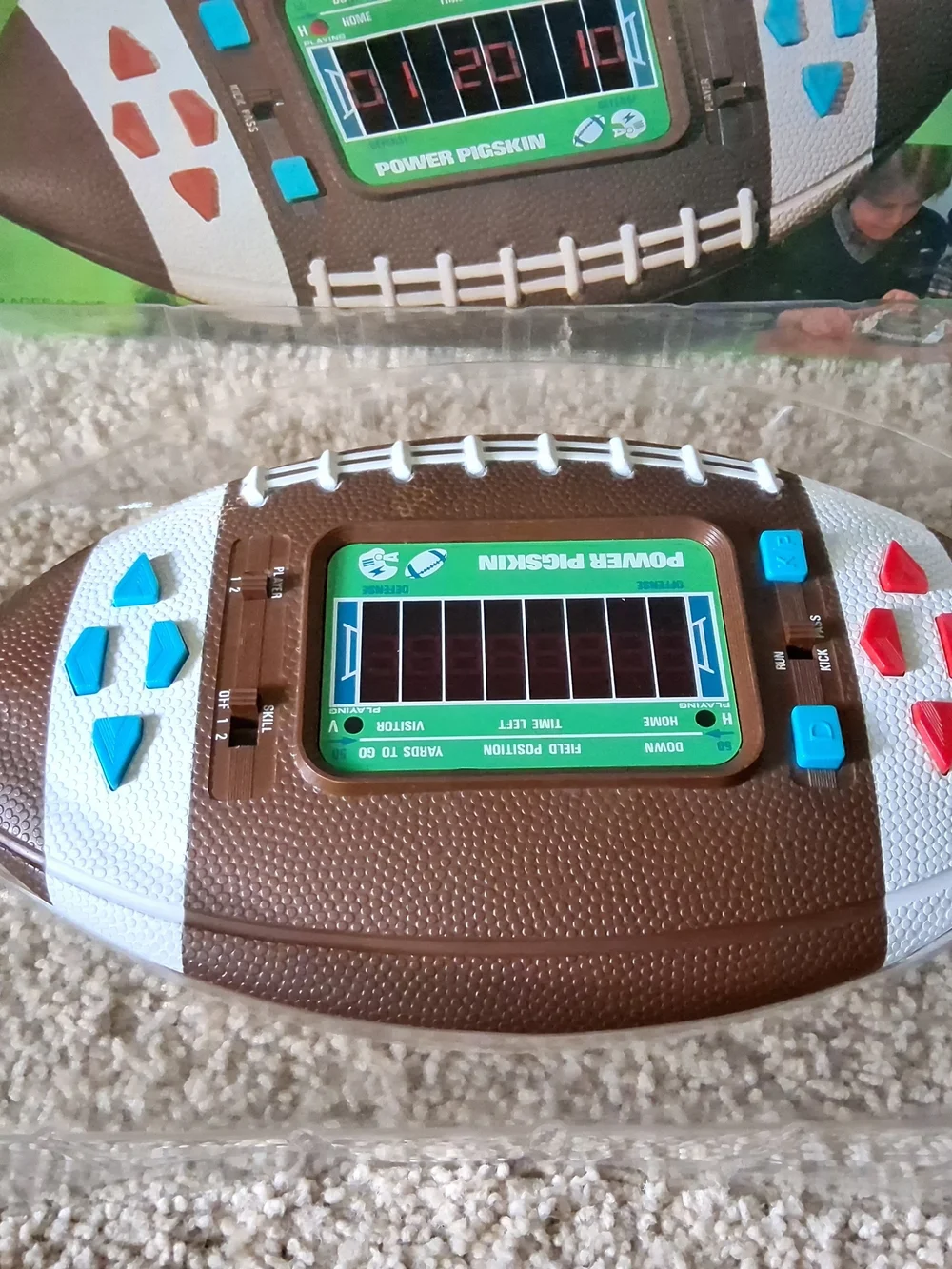 POWER PIGSKIN FOOTBALL 80's Handheld Electronic Tabletop Video Game. Working!